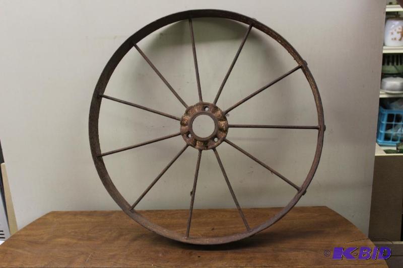 lot 84 image: Antique Steel Wheel, 25"...