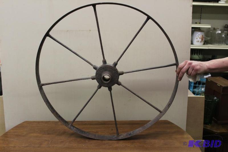 lot 85 image: Antique Steel Wheel, 28"...