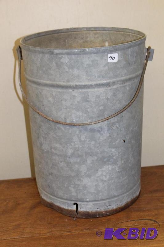 lot 90 image: Tall&nbspVintage Metal Bucket...