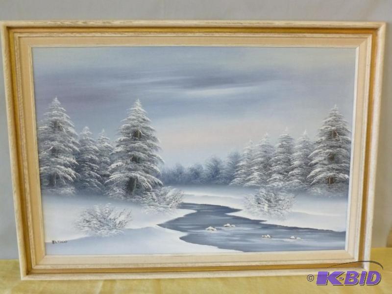 Beautiful Large D. Todd wood framed and matte...