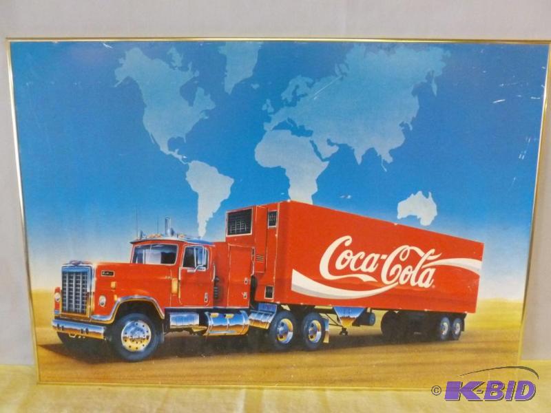 Large Collectible Coca-Cola metal framed pict...