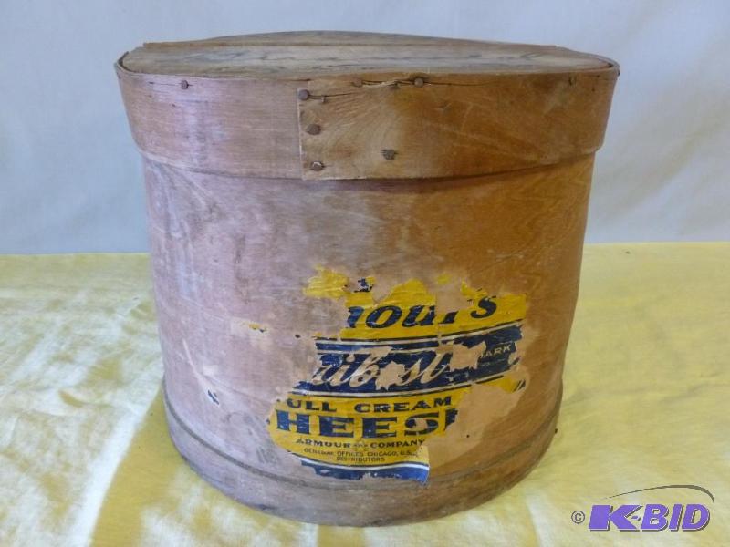 Large Vintage Armour wooden cheese container ...