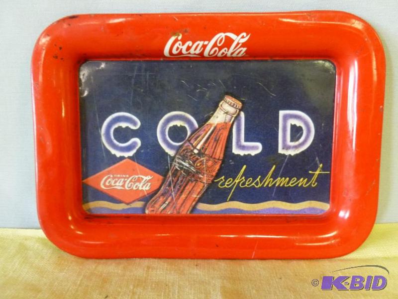 Collectible Coca-Cola metal tip tray, has som...