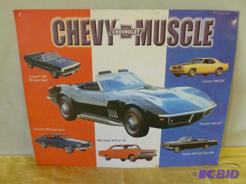 Collectible Chevy Muscle Cars metal sign that...
