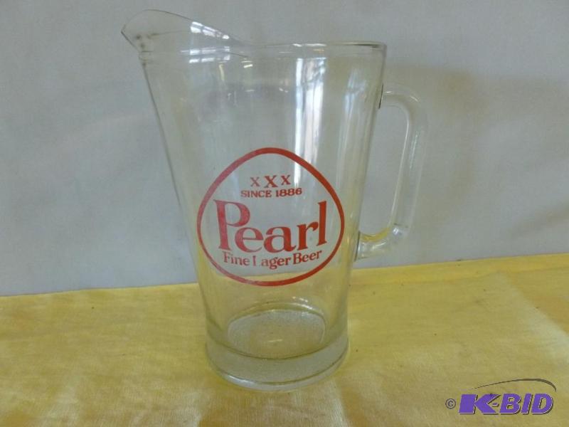 Vintage Pearl Brewing Co. glass beer pitcher ...