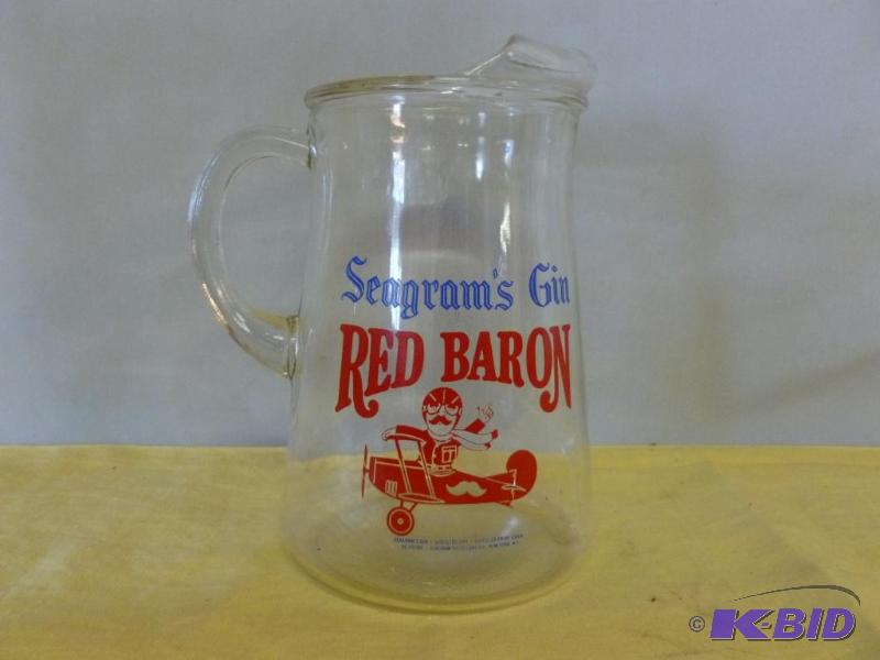 Seagrams Gin - Red Baron glass beverage pitc...