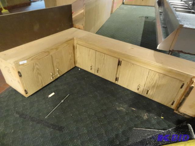 lot 23 image: l shaped overhead cabinet. 88 x 48 x 18...