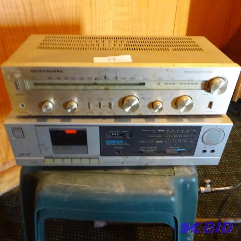lot 28 image: Marantz stereo receiver. SR220. Akai stereo c...