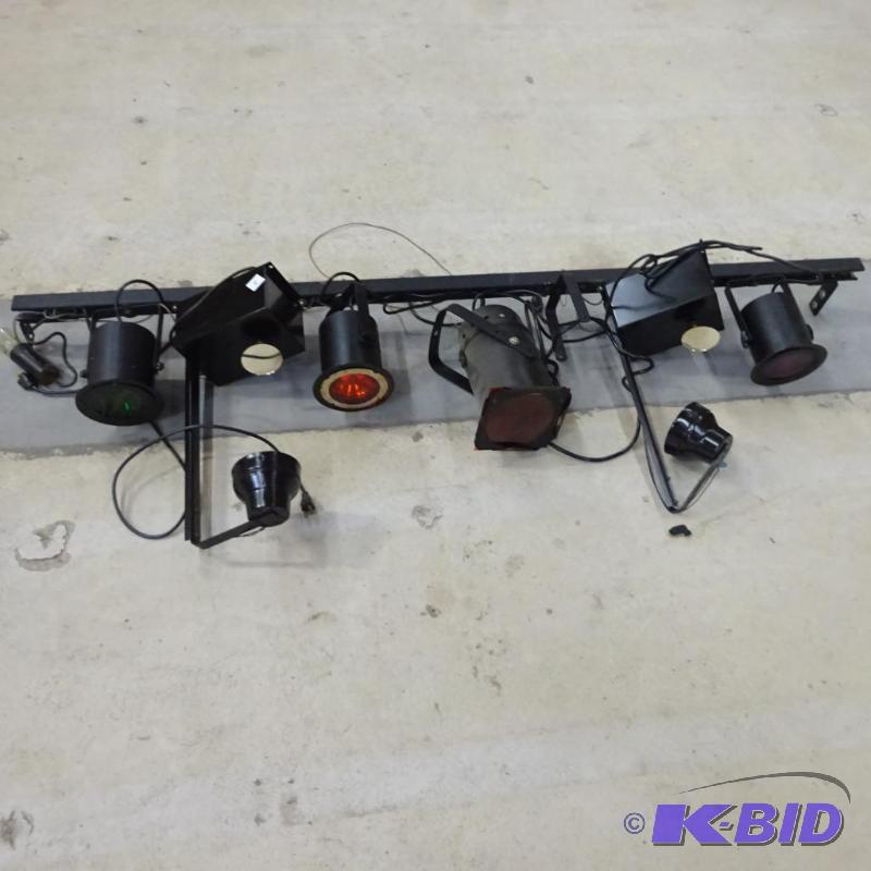 lot 44 image: Various DJ lights on rail...