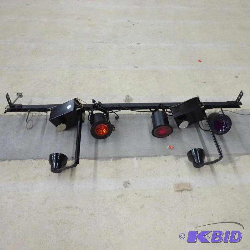 lot 47 image: Various DJ lights on rail...