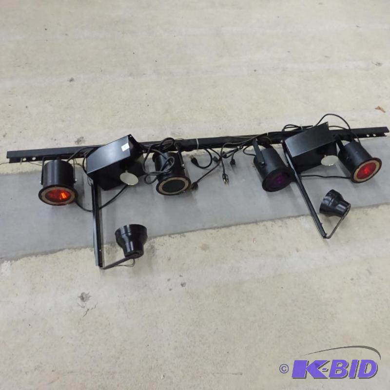 lot 48 image: Various DJ lights on rail...
