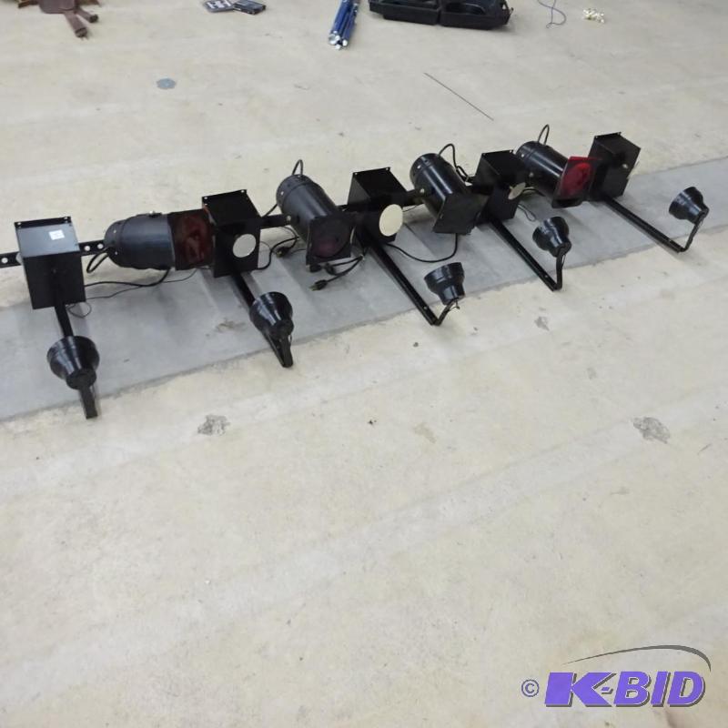 lot 49 image: Various DJ lights on rail...