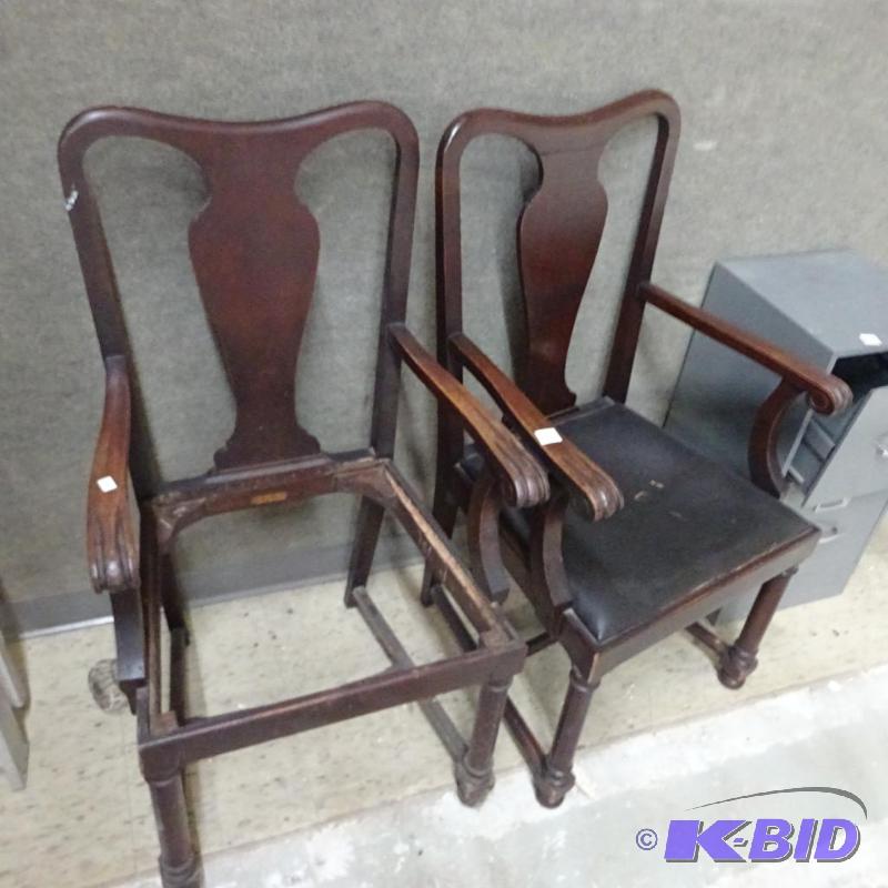 lot 68 image: 2 vintage wood chairs...