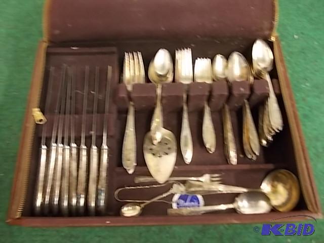Chest Of Assorted Vintage Silver Plate Flatwa...