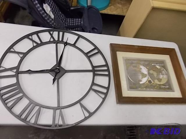 Ornate Wall Clock &amp 2 Sided World Globe P...