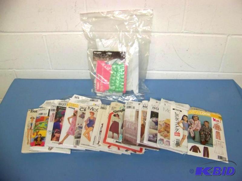 lot 51 image: Old, Vintage Sewing Pattern Kits and some Trimmings