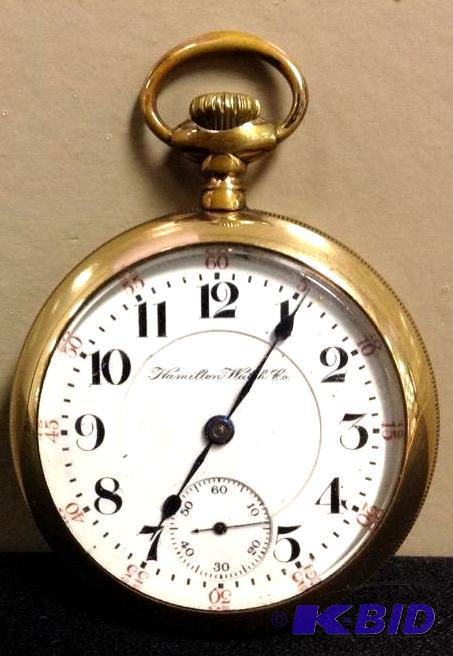 lot 27 image: Hamilton Watch Co Pocket Watch