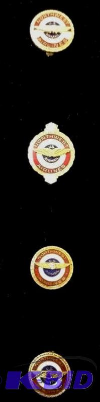 lot 37 image: 10k Gold Northwest Airlines Service Pins