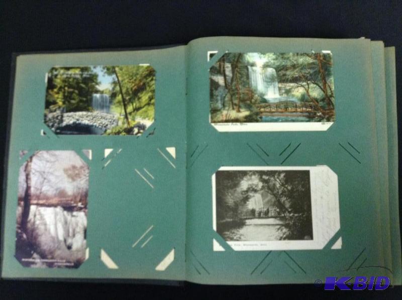 lot 54 image: Vintage postcard album with many postcards