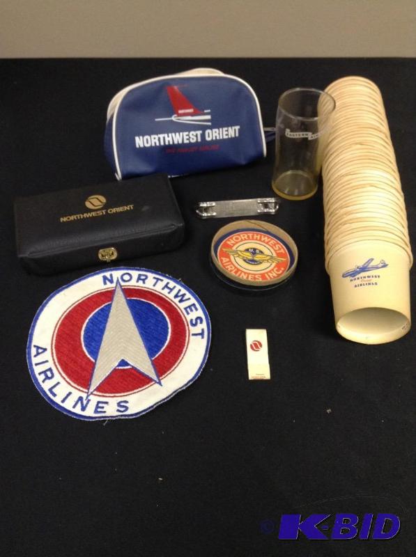 lot 77 image: Lot of vintage Northwest and Eastern Airlines items