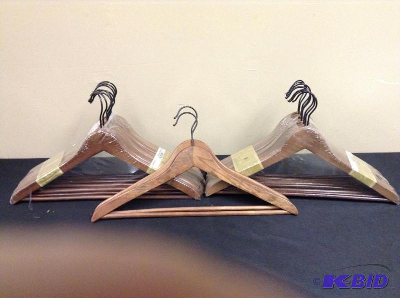 lot 124 image: IKEA wood clothes hangers 17 inches