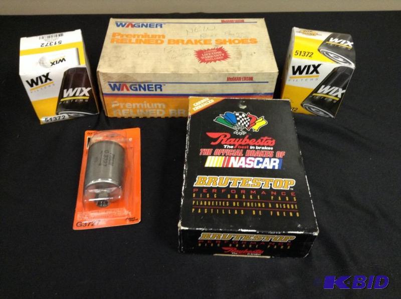 lot 142 image: New Oil Filters, Brake Pads and Fuel Filter
