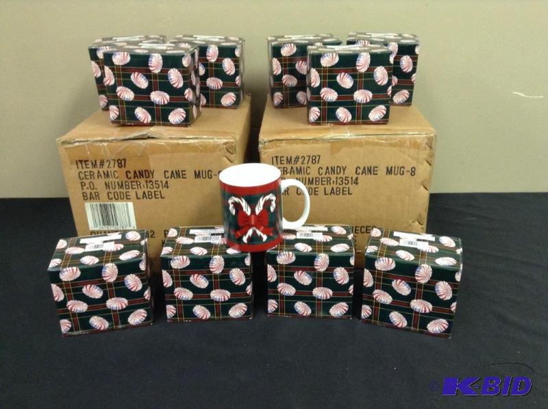 lot 16 image: 34 Candy Cane Mugs