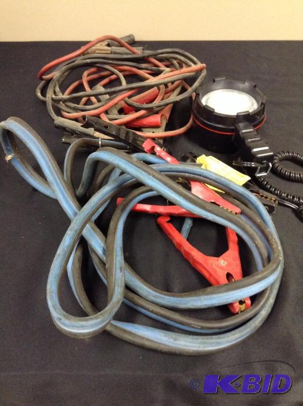 lot 167 image: Lot of two jumper cables and auto emergency light