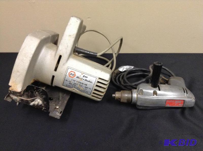 lot 191 image: Black & Decker Circular Saw and Shop Craft Drill