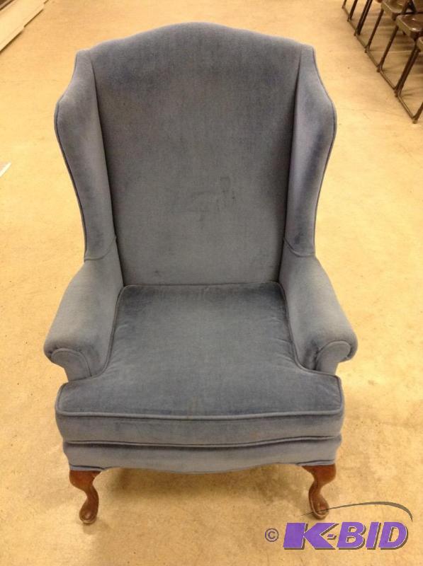 lot 199 image: Blue Wing Back Chair