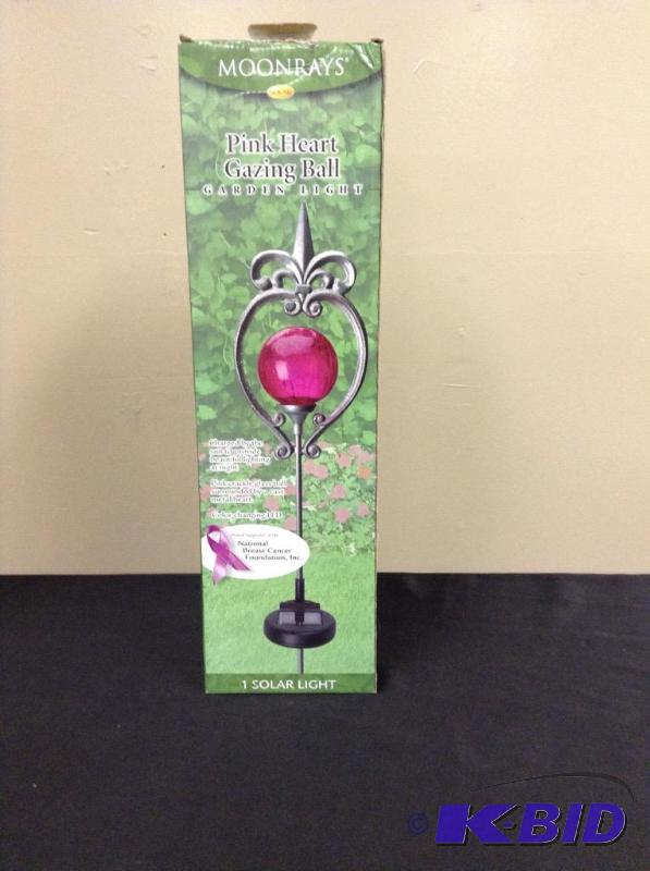 lot 65 image: Moonrays Pink Heart Gazing Ball Garden Light