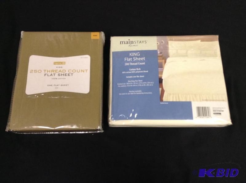 lot 67 image: Two New King Size Flat Sheets