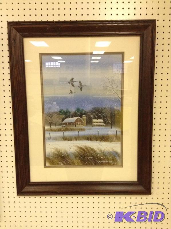 lot 69 image: Byron Addison Wells Framed Barn Print