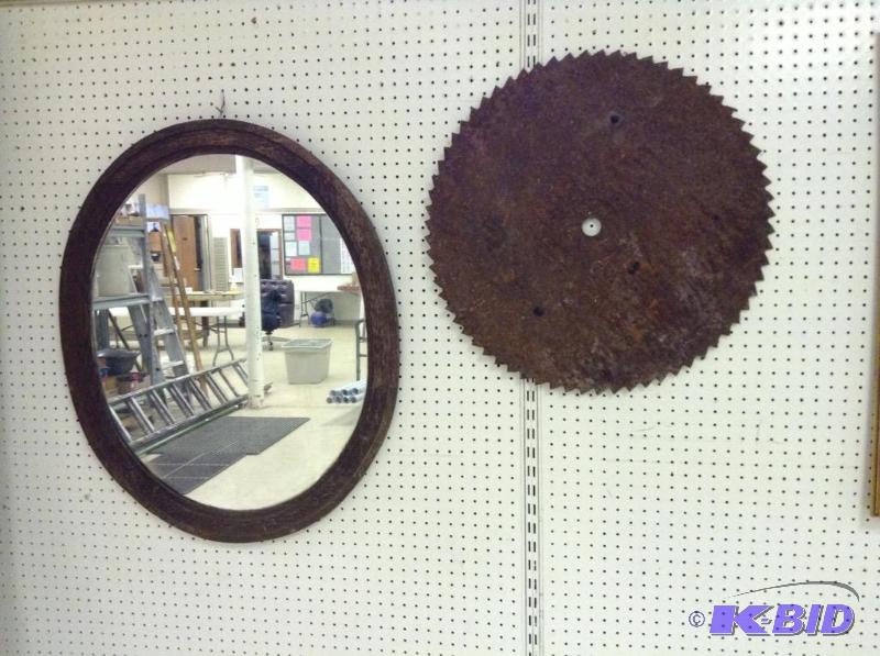lot 78 image: Vintage Oval Frame & Saw Blade