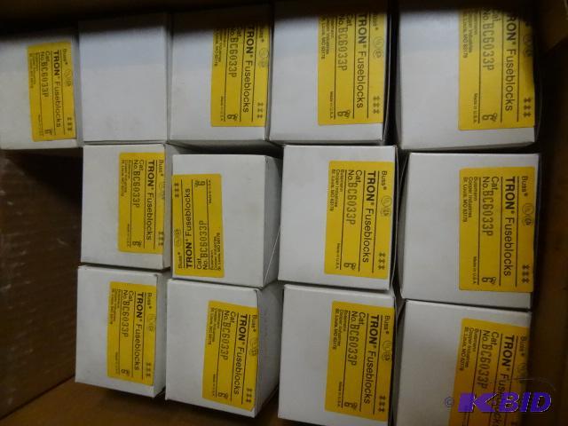 lot 138 image: BussTron Fuse Blocks. Pn BC-6033P Approx 80....