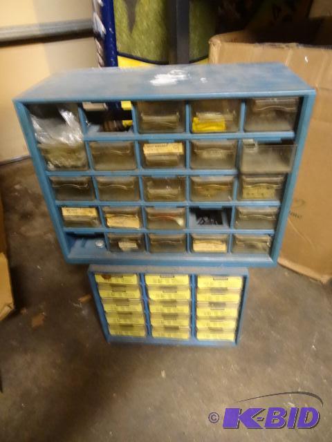 lot 160 image: Qty 6 Parts Cabinets. Mostly Electronic Compo...