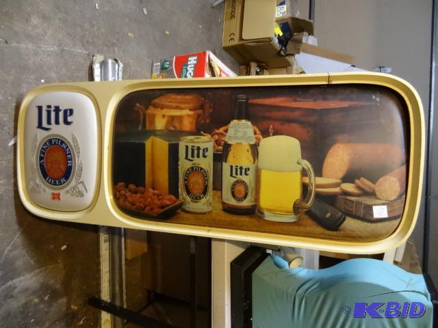 lot 173 image: Large Lighted Miller Lite Beer Sign 49 x 18 x...