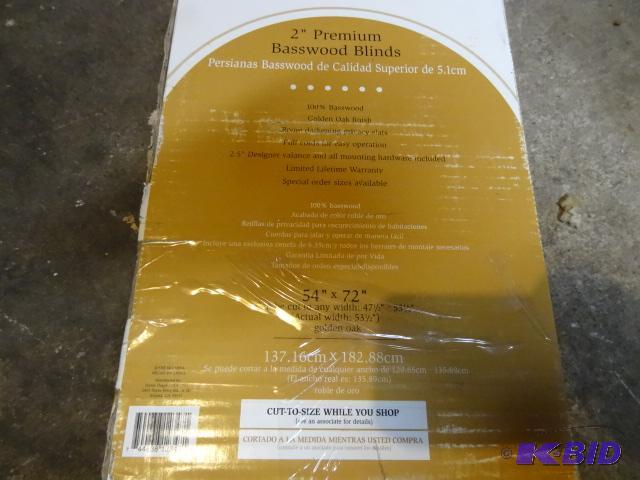 lot 195 image: Designview 2 Premium Basswood Blinds. 54 x 72...