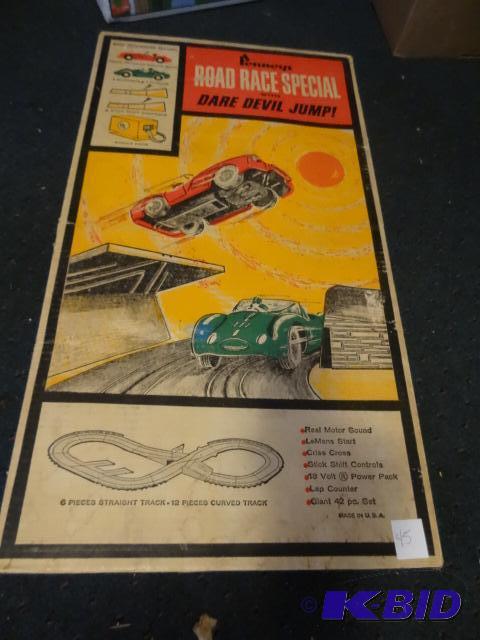 lot 45 image: Vintage Pennys Road Race Special Slot Car Set...
