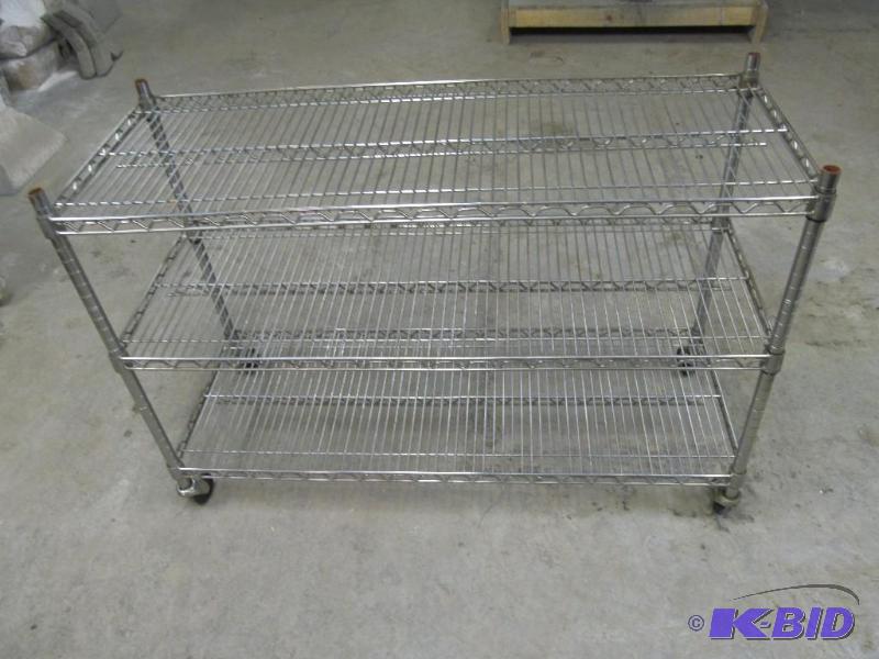 lot 17 image: Metal Shelving Cart, Silver
