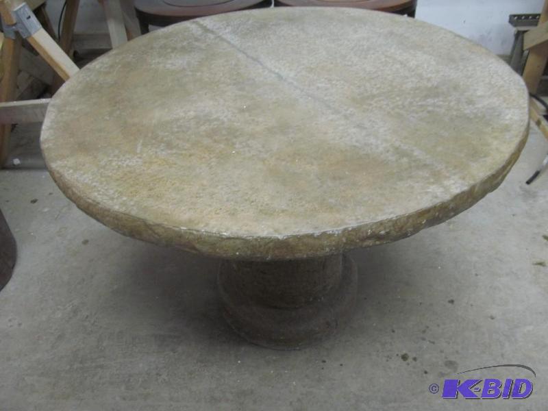 lot 55 image: Cement round table