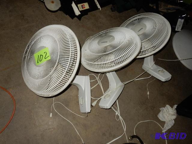lot 102 image: 3 LASKO Wall fans