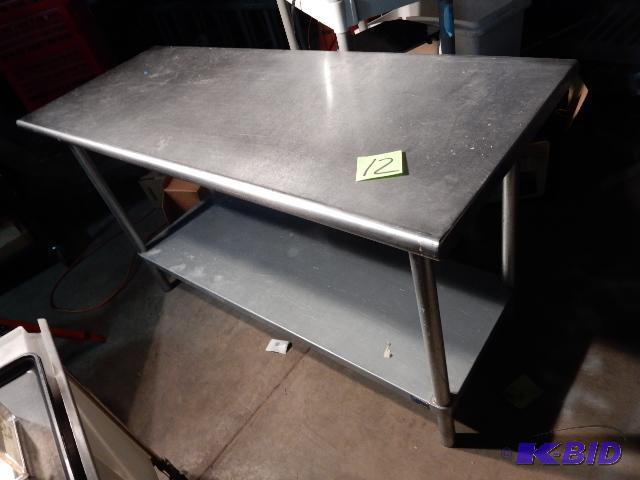 lot 12 image: Stainless Steel Table with shelf