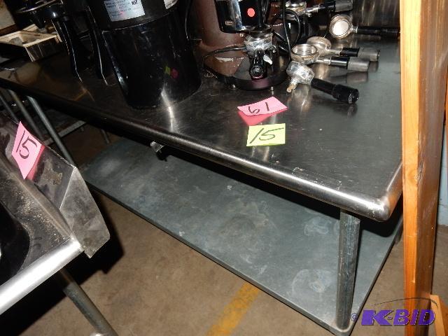 lot 15 image: Stainless steel Table with shelf and backsplash