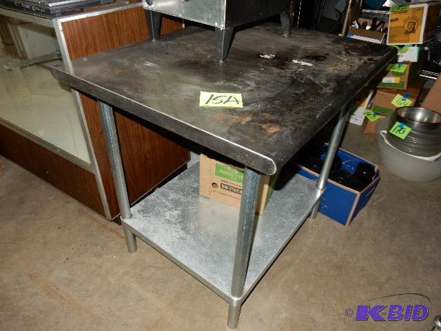 lot 15A image: Stainless Steel Table with shelf