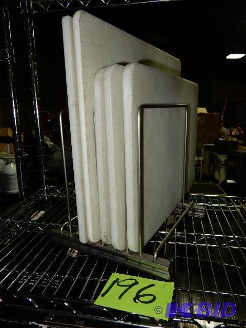 lot 196 image: 5 Cutting Boards and stand