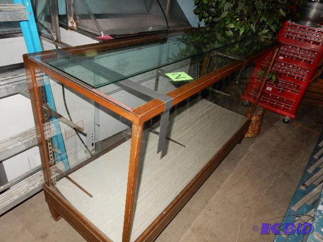 lot 2 image: Very old Showcase.. Glass and Wood