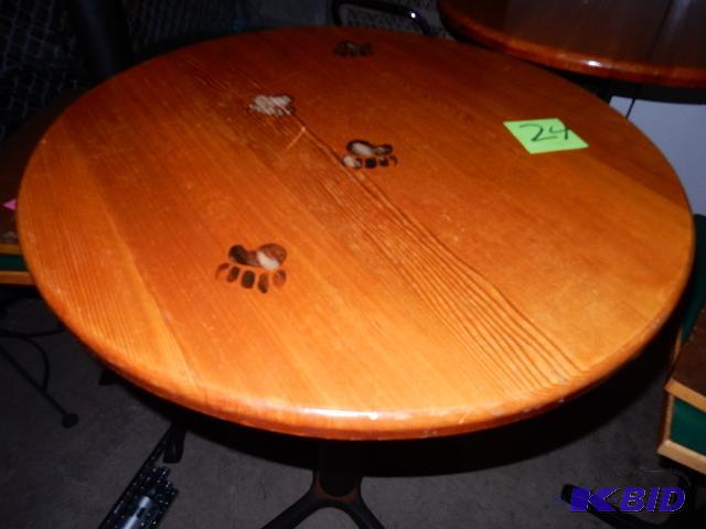 lot 22A image: 2  round wood Tables
