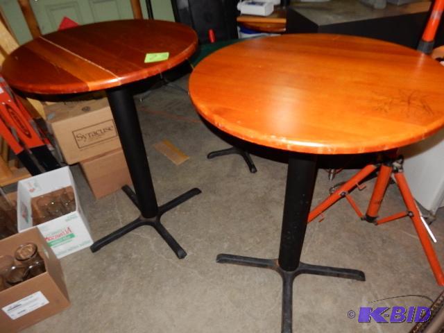 lot 22B image: 2  round wood Cabaret Tables