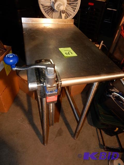 lot 31 image: Stainless steel Table and can opener